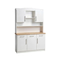 **Technische Titel in het Nederlands:** Moderne wit houten keukenkast met opbergplanken en deurfronten.
