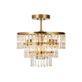 **Technische titel in het Nederlands: **Elegante gouden kroonluchter met kristallen accenten**