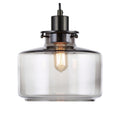 Technische titel in het Nederlands: **Moderne glazen hanglamp met industrieel ontwerp**